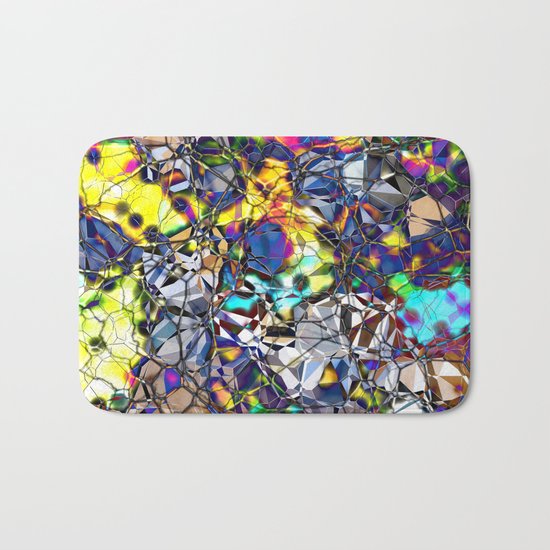 Colorful Web of Geometry Bath Mat