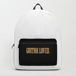 Guitar Lover Golden Premium Text Backpack | Guitarlegend, Guitarenthusiast, Music, Black, Golden, Band, Guitarlover, Twowords, Rock, Musician 