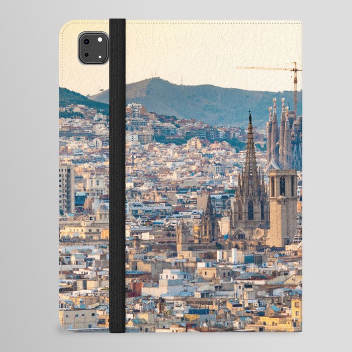 Spain Photography - Barcelona Under The Orange Sky iPad Folio Case