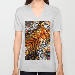 tiger baroko madness  V Neck T Shirt