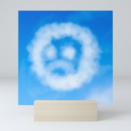 sad cloud Mini Art Print