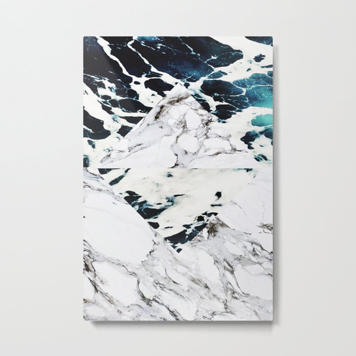 Ocean + Marble Metal Print