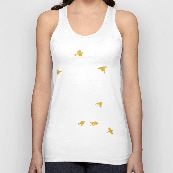 Raven Birds in Gold Copper Bronze Tank Top