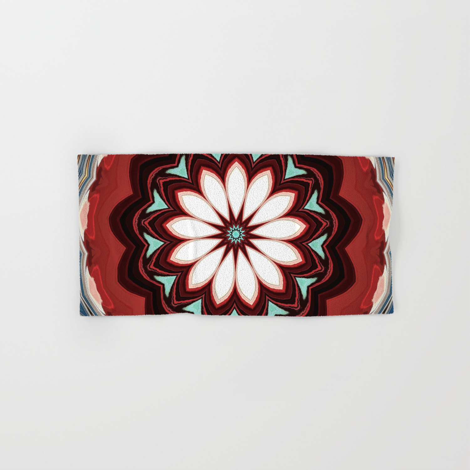 deep red bath towels