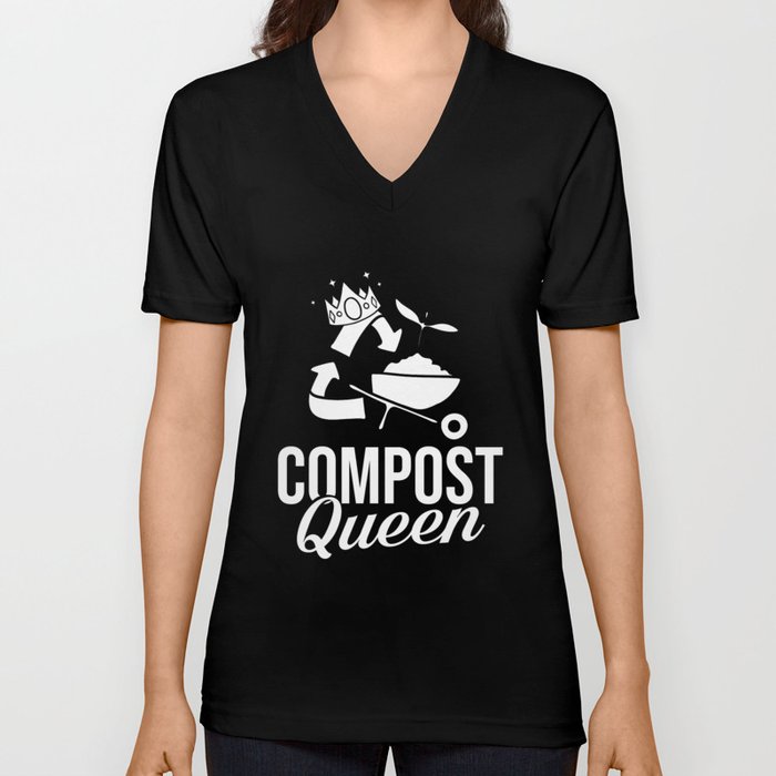 Compost Bin Worm Composting Vermicomposting V Neck T Shirt