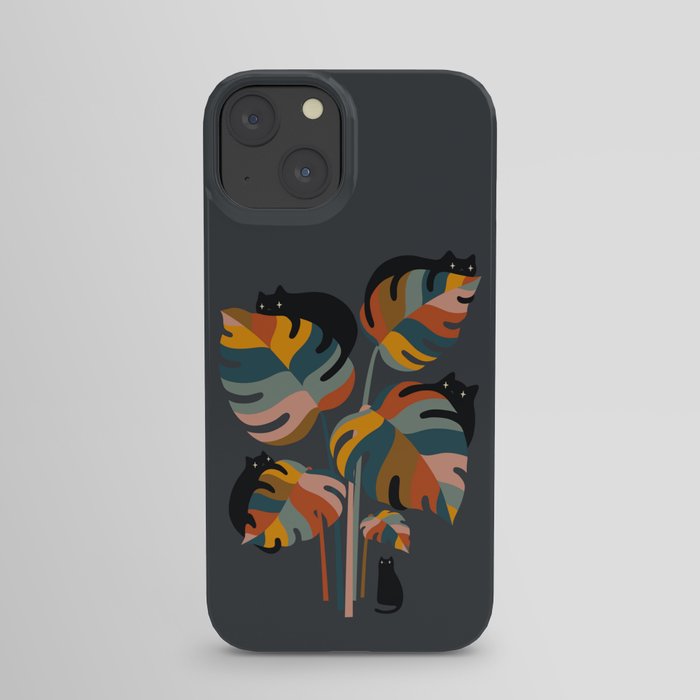 Cat and Plant 11 (Black Cats) iPhone Case