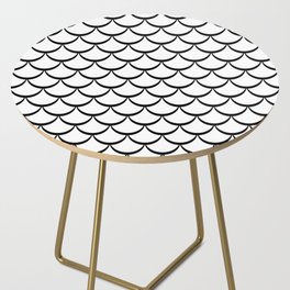 Black and White Mermaid Scales Side Table