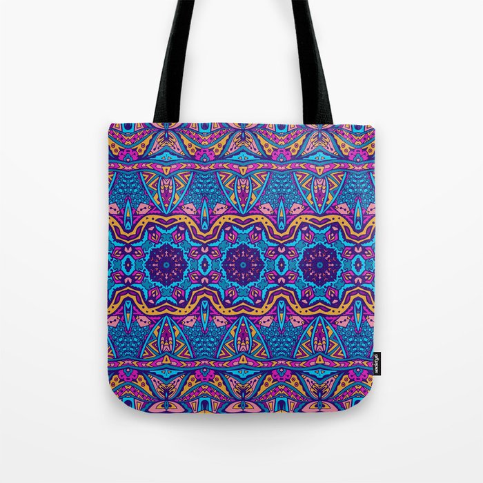 Ethnic Textile Print Seamless Pattern Tote Bag