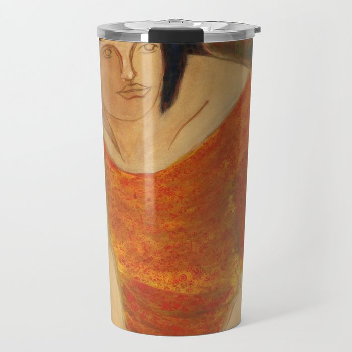 woman【Japanese painting】 Travel Mug