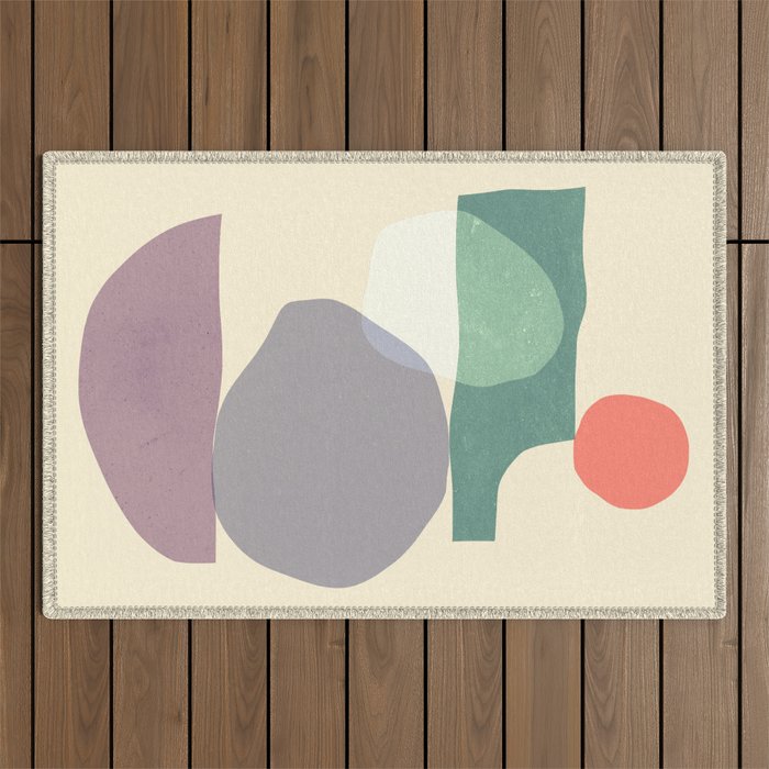 Abstraction_NEW_SUNNY_STONE_ROCK_BALANCE_POP_ART_0222A Outdoor Rug