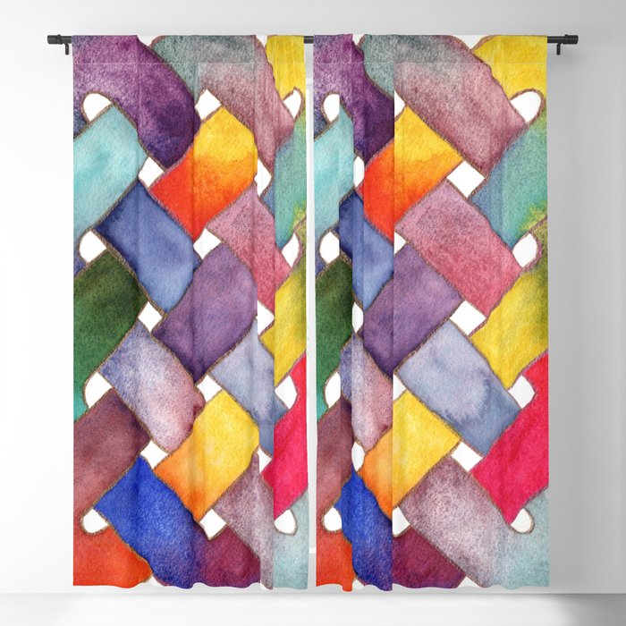 Rainbow Celtic Knot Abstract Pattern Blackout Curtain