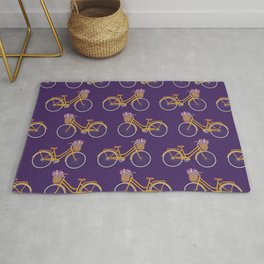 Bicycle with flower basket pattern Area & Throw Rug