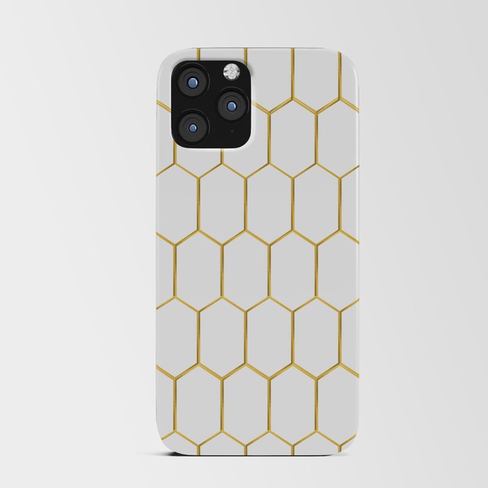 Long hexagon geometric honeycomb pattern iPhone Card Case