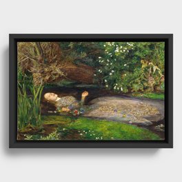 Ophelia Painting by John Everett Millais Framed Canvas