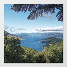 New Zealand Photography - Fitzroy Bay Surrounded By Forest Canvas Print