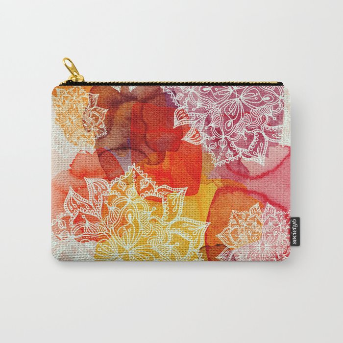 Sketched Bright Artwork with Watercolour Carry-All Pouch