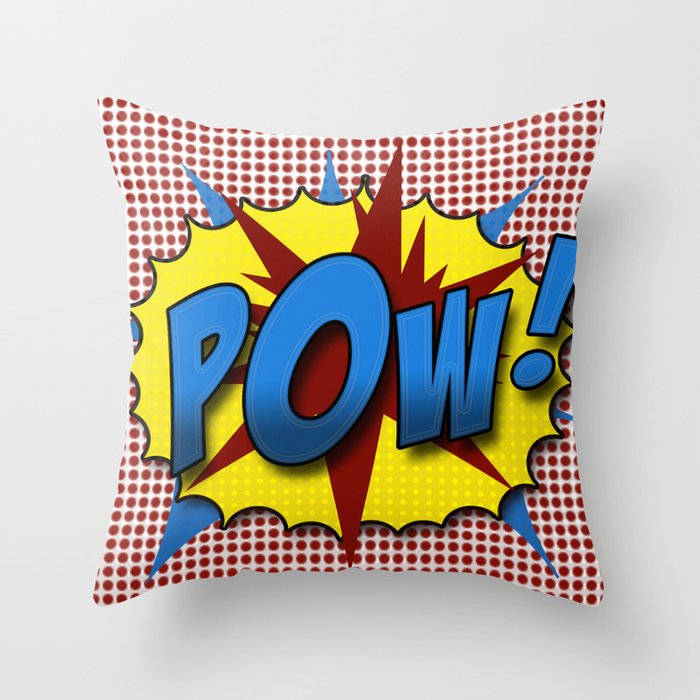 Pop Art Pow in comic Graphic style Throw Pillow