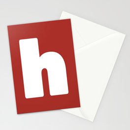 h (White & Maroon Letter) Stationery Card