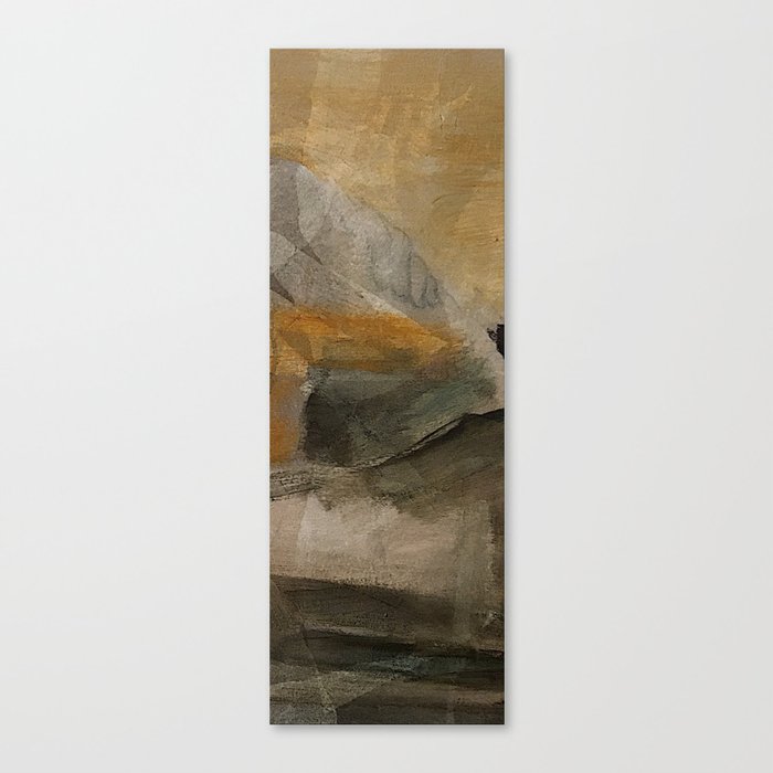 mountain in yellow sky Canvas Print