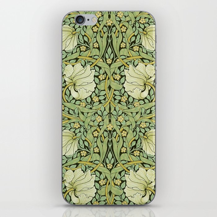 Vintage William Morris Pimpernel Green Floral Pattern iPhone Skin