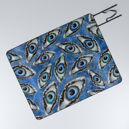Evil Eye Pattern Geodes and Crystals Picnic Blanket