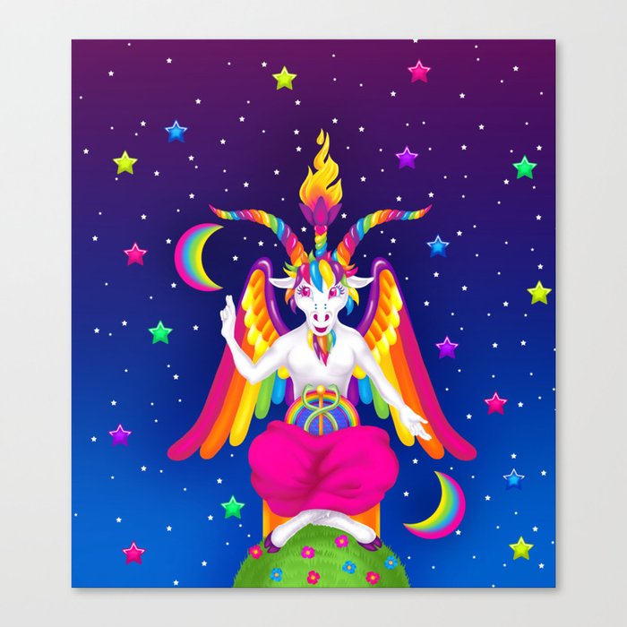 1997 Neon Rainbow Baphomet Canvas Print