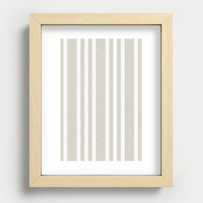 boho triple stripe vertical - off white Recessed Framed Print