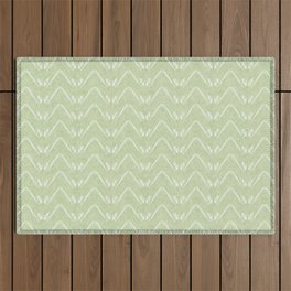 Nappy Faux Velvet Petal Chevron in Lime Green Outdoor Rug