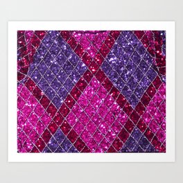 Pink Magenta Purple Sequin Designs Art Print