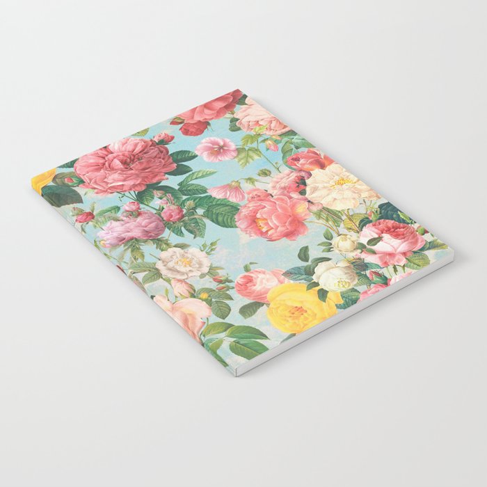 Floral B - Pink, Blue, Pastel Floral Bouquet  Notebook