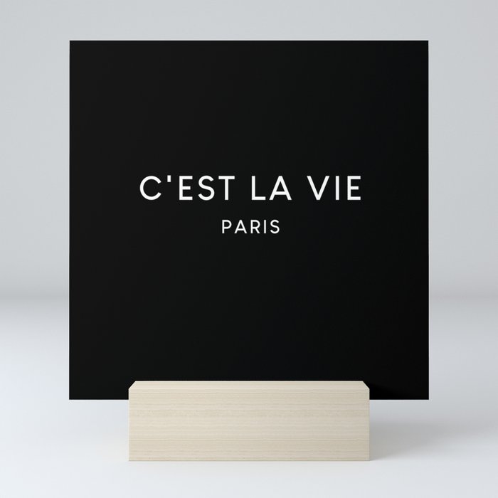 C'est La Vie Black French Fashion Quote Mini Art Print
