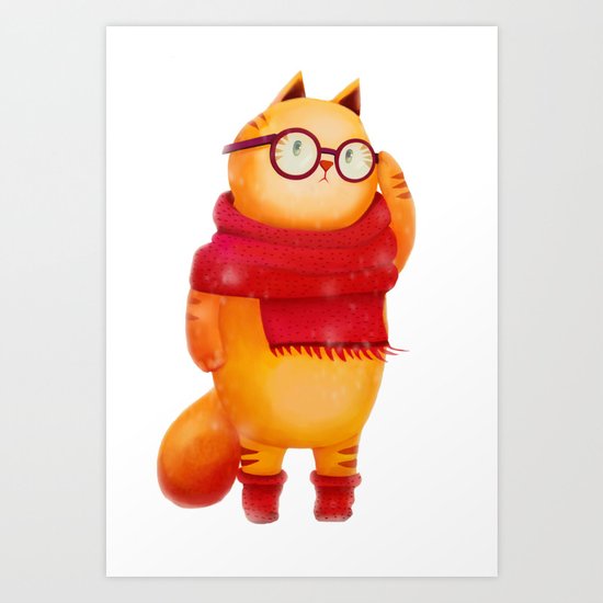 Smart cat Art Print