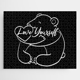 Love Yourself Cute Bear Illustration Jigsaw Puzzle