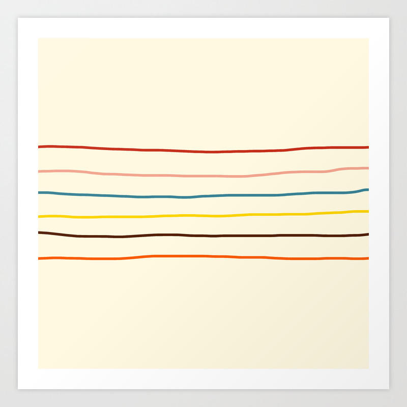 Abstract Retro Stripes 2 Art Print