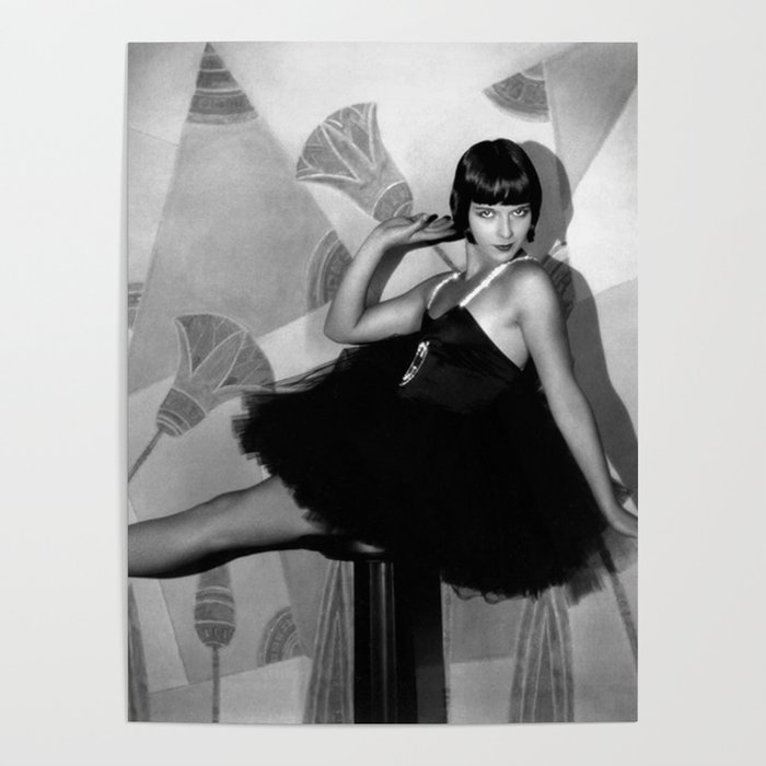 Louise Brooks, Silent Film Hollywood Star, 1927 Jazz Age Flapper black and white photography - photographs wall decor Poster