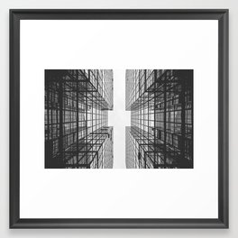 Black and White Skyscraper Framed Art Print