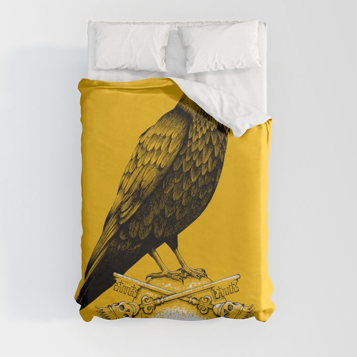 Black Crow, Skull and Cross Keys Duvet Cover