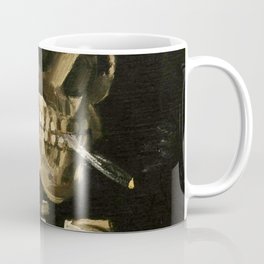 Skull Of A Skeleton With Burning Cigarette Coffee Mug
