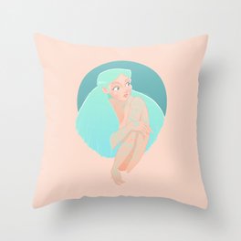 Tattooed sexy chick Throw Pillow