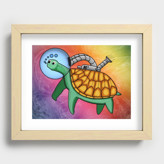 Sammy the Space Turtle Recessed Framed Print