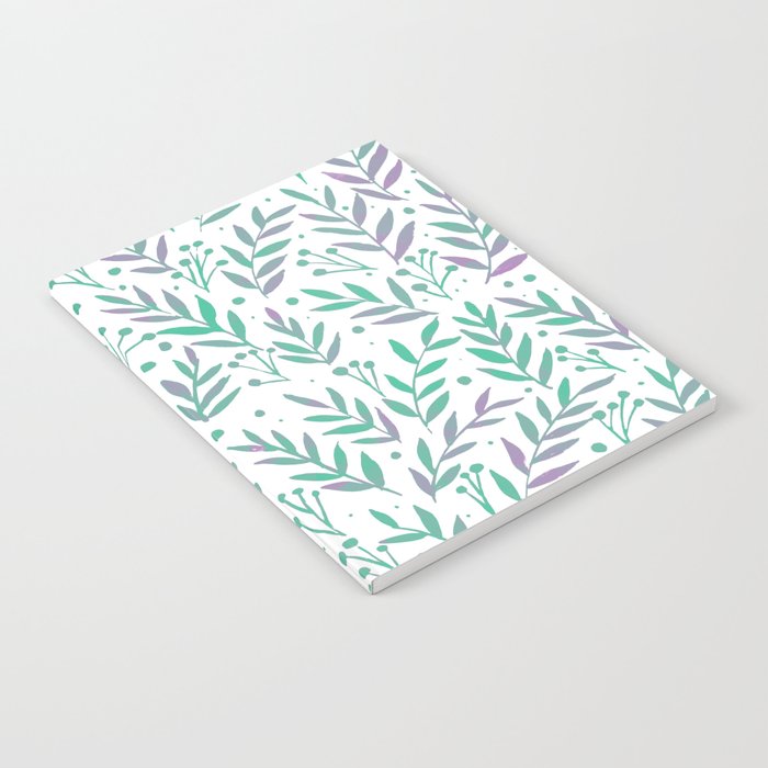 Watercolor branches - pastel green and very peri Notebook