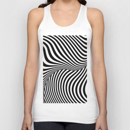 Black And White Op-Art Optical Illusion Retro Graphic Tank Top