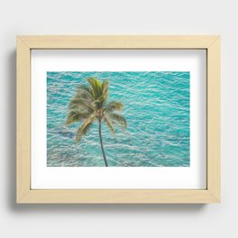 Palm Tree Ocean Views Recessed Framed Print
