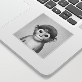 Baby Monkey - Black & White Sticker