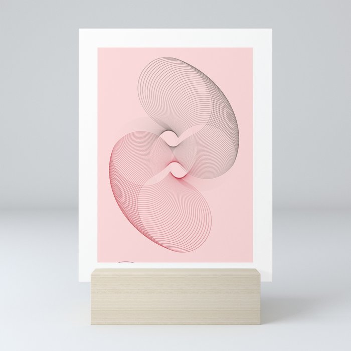 Geometric pink scandinavian art Mini Art Print