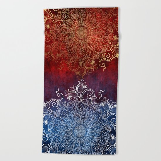 Mandala - Fire & Ice Beach Towel