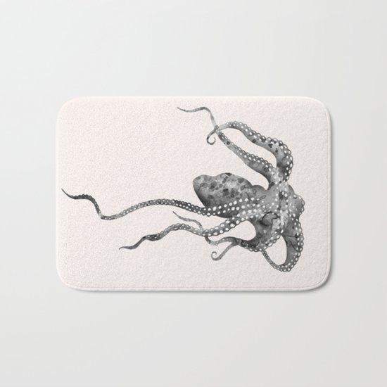 Octopus in pink Bath Mat