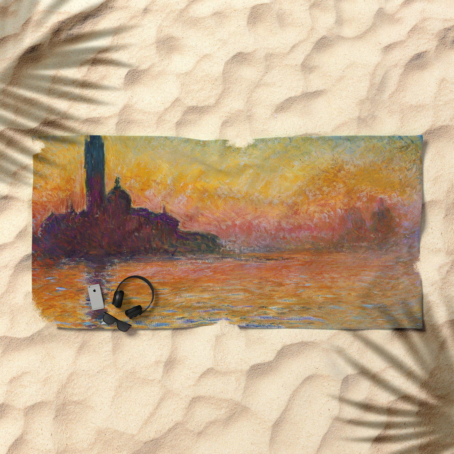 San Giorgio Maggiore By Twilight By Claude Monet Beach Towel By