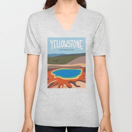 Grand Prismatic Spring, Yellowstone National Park, Wyoming Travel Poster V Neck T Shirt