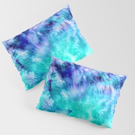 modern boho blue turquoise watercolor mermaid tie dye pattern Pillow Sham